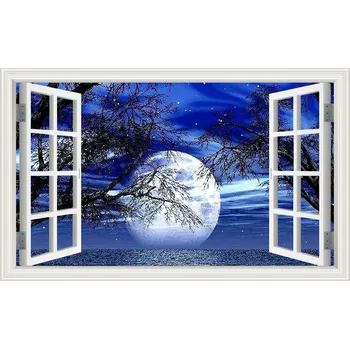 Diamantové malování Diamantové malování - Měsíc v okn - č. 607 95x125 cm