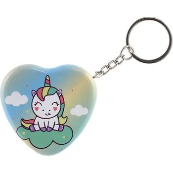 Teddies Přívěsek/Krabička srdce jednorožec plechový 5cm Barvy: světle modrá