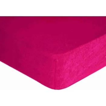 Prostěradlo DekorTextil Napínací prostěradlo FROTÉ Premium vínové ROZMĚR: (š/d/v) 90 x 200 x 20 cm