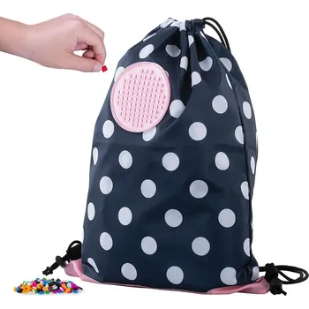 Sportovní vak PIXIE CREW vak na záda MODRÝ S BÍLÝM PUNTÍKEM + Brožurka kreativních nápadů + 50 malých pixelů zdarma