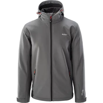 Pánská softshellová bunda Pánská Softshellová bunda HI-TEC NOXON 26491-IR GA/BLACK – Šedá XL