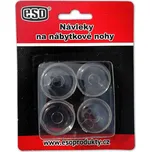 Gumové návleky na stůl či židle pr.20,v.20,hl.15mm TRANSPARENT (sada 4 ks)