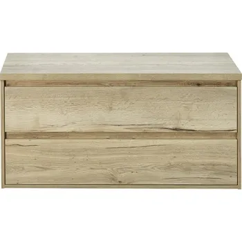 Koupelnový nábytek Koupelnová skříňka pod umyvadlo Porto 120 cm s umyvadlovou deskou dub přírodní