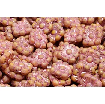 Korálek Korálky čtvercové kytičky 3151 (11x11mm)