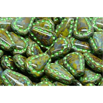 Korálek Krajková kapka č.3435 (17x12mm)