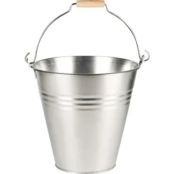 kbelík Vědro zinkové s dřevěnou rukojetí 5 l Ø 22 x 22,5 cm