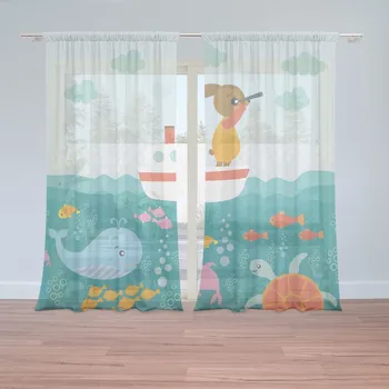 Záclona Sablio Záclony Mořský svět: 2ks 150x250cm