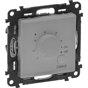 Elektrická zásuvka Legrand VALENA LIFE Termostat pro podlahové topení, HLINÍK dodávaný s podlahovým čidlem (4m kabel) /752334/