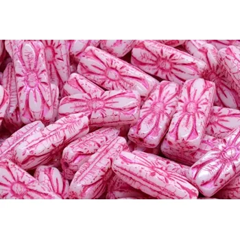 Korálek Obdélníkové květinové korálky 3619 (20x8 mm)