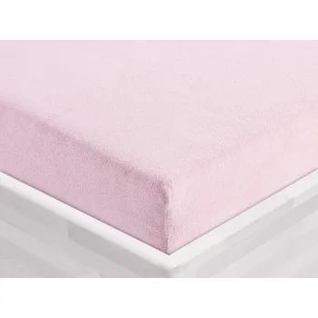 Prostěradlo Froté napínací prostěradlo FR-032 Pudrově růžová 90 x 220 - výška 20 cm