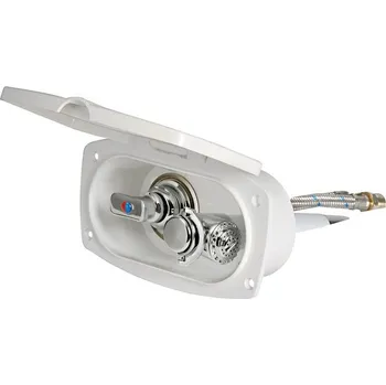 Zahradní sprcha Sprchový box Edge Provedení: Ral 9010, 2,5m hadice