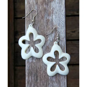 Náušnice Kostěné náušnice "Sun flower"