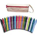 Štětcové fixy PENTEL Touch Brush Sign Pen, 24 ks ALL COLORS v béžovém penále