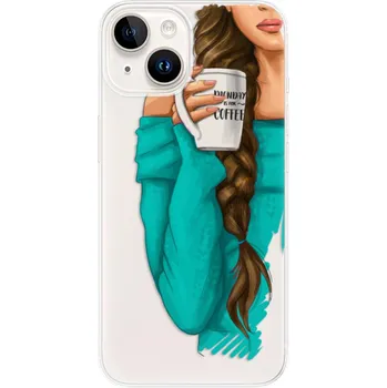 Pouzdro na mobilní telefon Odolné silikonové pouzdro iSaprio - My Coffe and Brunette Girl - iPhone 15