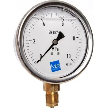 MANOMER SK, a.s. manometr P300 / MI100G 0/10MPa, M20x1,5mm spodní přip. + glycerin