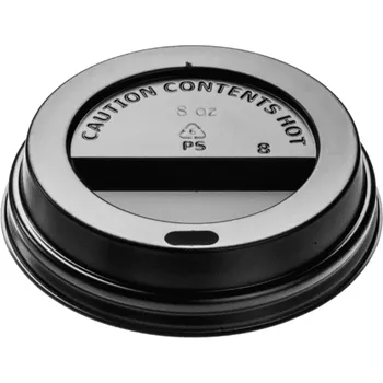 Jednorázové nádobí Gastro obaly Víčko PS černé ke kelímku na kávu 8oz (min. počet 1000ks)