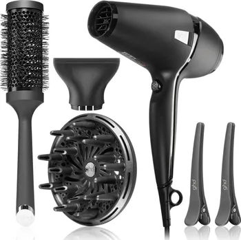 Fén ghd Air® difuzér pro fén 1 ks + fén na vlasy 1 ks + oddělovací spony 2 ks + keramický kartáč 1 ks + kosmetická taška 1 ks