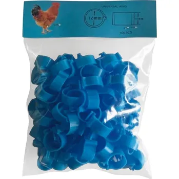 GAUN Zámkový kroužek na slepice a kachny 100 ks 16 mm, modrý