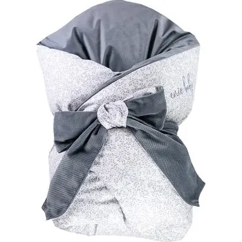 Zavinovačka ENIE BABY péřová zavinovačka VELVET 80x80cm Grey/Grey Leaves
