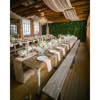 Svatební dekorace Stará Krása – Ruční výroba Svatební nábytek 40 - 48 hostů / 6x stůl a 12x lavice - doprava zdarma