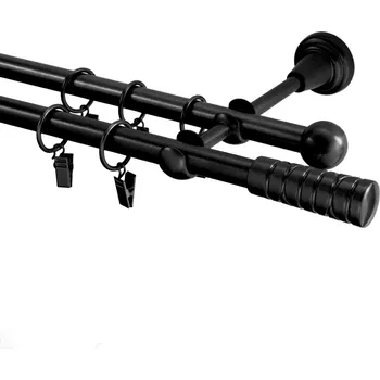 Garnýž kovová 260 cm dvouřadá - dvojitá 16 torino černá