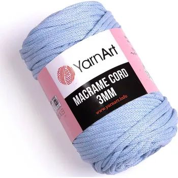 Příze Pletací / háčkovací příze YarnArt MACRAME CORD 3mm 760 světle modrá, jednobarevná 250g/85m