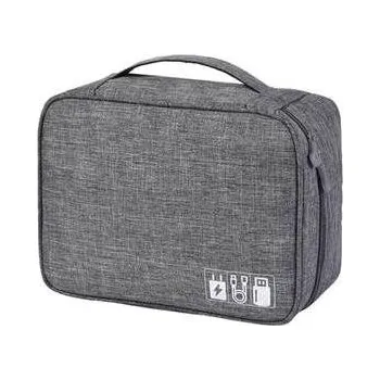 kabelová chránička Pouzdro na kabely Organizér kabelů a elektroniky L - Šedá