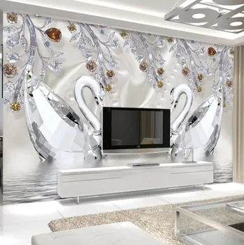 Fototapeta Solution Media 3D tapety - Diamantová labuť- velikost 140 cm (Š) x 70,5cm (V) 5 - Imitace kůže - Vliesová tapeta - 320g/m2