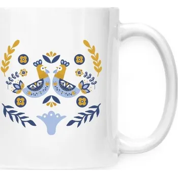 Hrnek malý bílý s potiskem Folklór