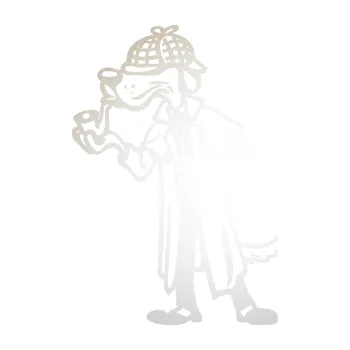 Polep vozidla SAMOLEPKA Pes 187 levá detektiv s dýmlou (82 - odrazková reflexní bílá) NA AUTO, NÁLEPKA, FÓLIE, POLEP, TUNING, VLASTNÍ TEXT, TISK, AUTOSAMOLEPKY.cz, POLEPY, OBRÁZEK, LOGO, SAMOLEPKY