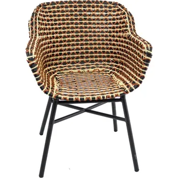 Zahradní nábytek Pevné křeslo Delphine, umělý výplet, red a podnož black HN53594843