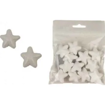 Vánoční dekorace MOREX, s.r.o. Hvězda s glitry bílá Ø25 mm, 12 ks