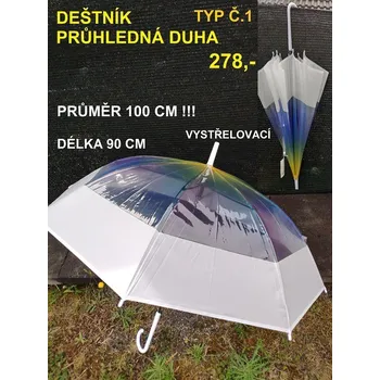 DEŠTNÍK PRŮHLEDNÁ DUHA - typ č.1