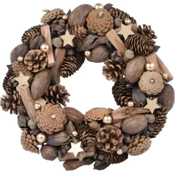 Věnec Vánoční věnec na dveře 35x35x8cm