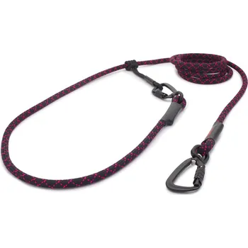 Vodítko pro psa Tamer Lanové vodítko EASYLONG TWIST | Střední pes | černé s růžovým prošitím - 406 Délka: 2,5 m