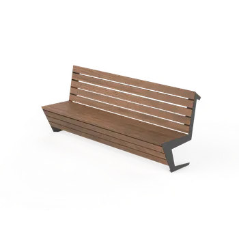 Zahradní lavice HTI EDGE Lavička s opěradlem LED132.02 Materiál konstrukce: ocel, Povrchová úprava: komaxit dle RAL, Typ použitého obložení: ash