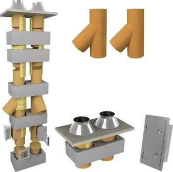 Komín CS komín Universal dvouprůduch Optimal PLUS 200-45°/200-45° - 4,0 m