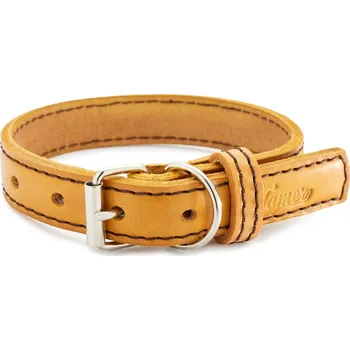 Obojek pro psa Tamer Kožený obojek STUBBY | hořčicová Šířka: 2,5 cm, Obvod krku: 25 - 35 cm