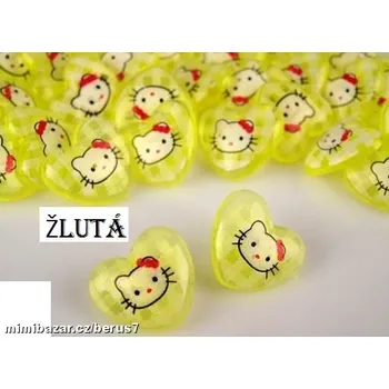 Knoflík Knoflík * knoflíky srdíčko Hello Kitty žlutá