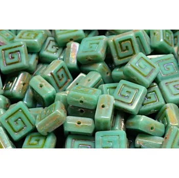 Korálek Ploškovaný keltský čtvereček 9x9 mm č. 36