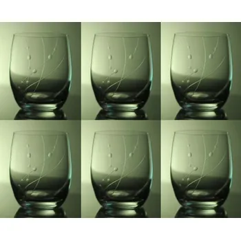 Sklenice sklenice na whisky 6ks club 300ml s rytinou korale - ručně ryté (broušené)