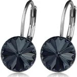 NUBIS® Ocelové náušnice s krystaly Swarovski®, GRAPHITE - NBS08-GP