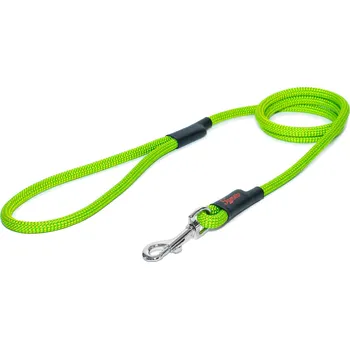Vodítko pro psa Tamer Lanové vodítko KLASIK | Střední pes | Zelené se žlutým prošitím - 454 Délka: 115 cm