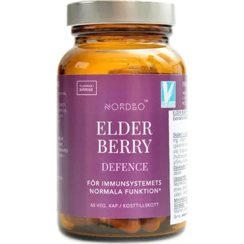 Nordbo Elderberry Defence 60 kapslí (Extrakt z černého bezu + vit. C + zinek)
