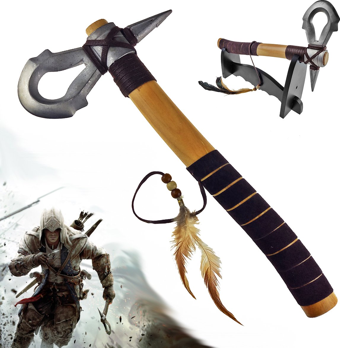 Chladné Zbraně Sekera "ASSASSIN'S CREED TOMAHAWK" s podstavcem