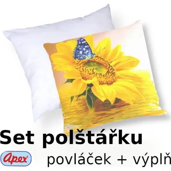Dekorativní polštářek 3D povláček na polštářek APEX - Slunečnice - SET Polštářek s výplní + Povláček
