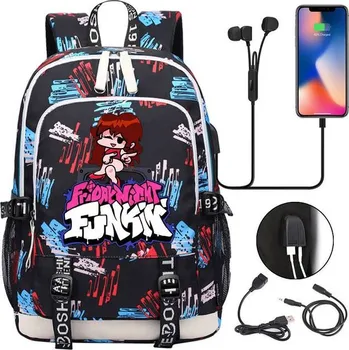 Školní batoh Multifunkční batoh pro studenty s USB nabíjením - 020