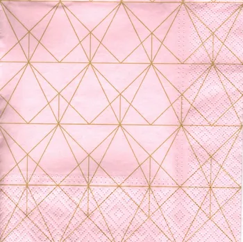 Papírový ubrousek UBR-F51, Ubrousek, 16x16 cm, VZORY NA RŮŽOVÉM, 1 kus