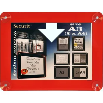 Rám na obraz Informační rámeček na sklo A3, červený, PFW-A3-RD