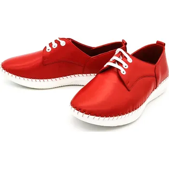 Dámské polobotky Dámské kožené polobotky L0206 LOOKE červené Barva: red, Velikost: 39